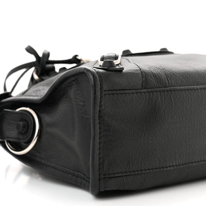 Balenciaga Matte Goatskin Rubber Covered Classic Hardware Mini City Black 9 of 11