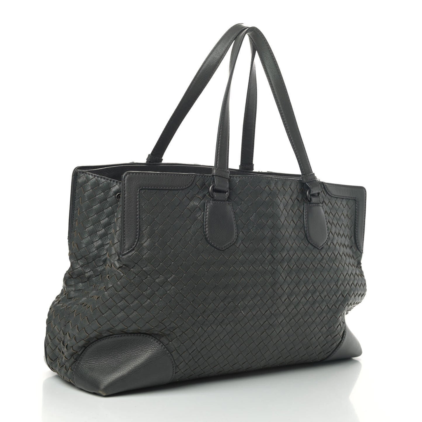 Nappa Intrecciato Large Top Handle Tote Grey