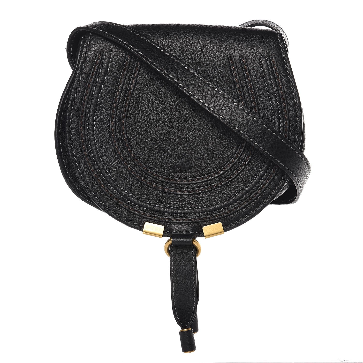 Chloe Calfskin Mini Marcie Round Crossbody Bag Black 1 of 6