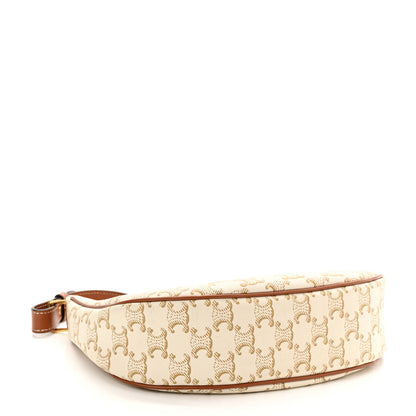 Celine Canvas Calfskin Ava Triomphe Shoulder Bag White 4 of 11