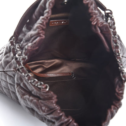 Chanel Distressed Glazed Caviar Quilted Large Elastic Tote Brown 5 of 7