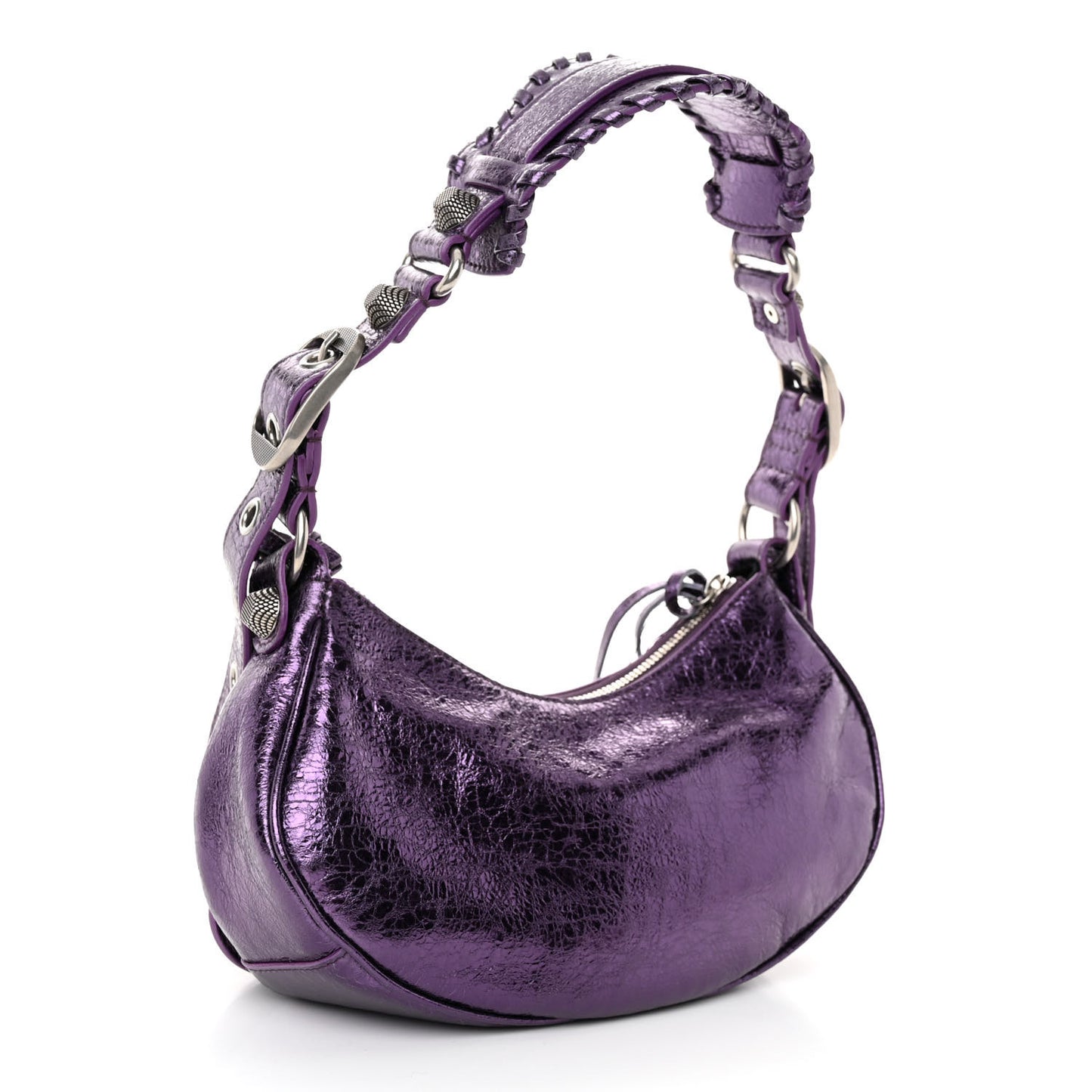 Metallic Agneau Arena Le Cagole Shoulder Bag XS Met Mauve