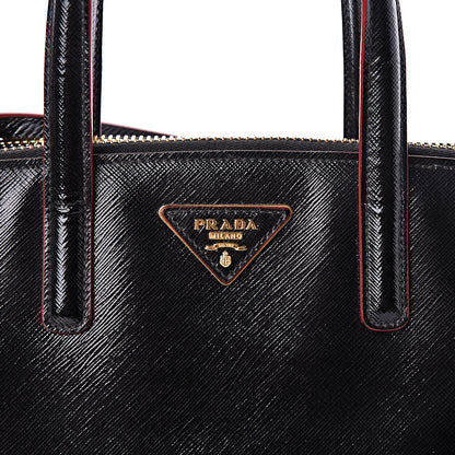 Prada Saffiano Vernice Double Zip Tote Black 8 of 15