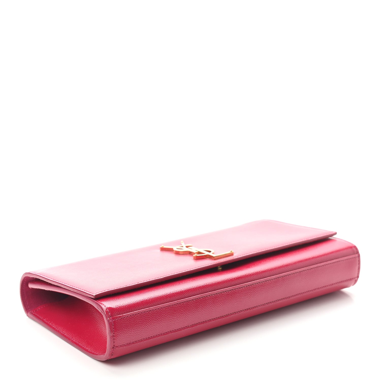 Saint Laurent Calfskin Classic Monogram Cassandre Clutch Lipstick Fuchsia 3 of 7