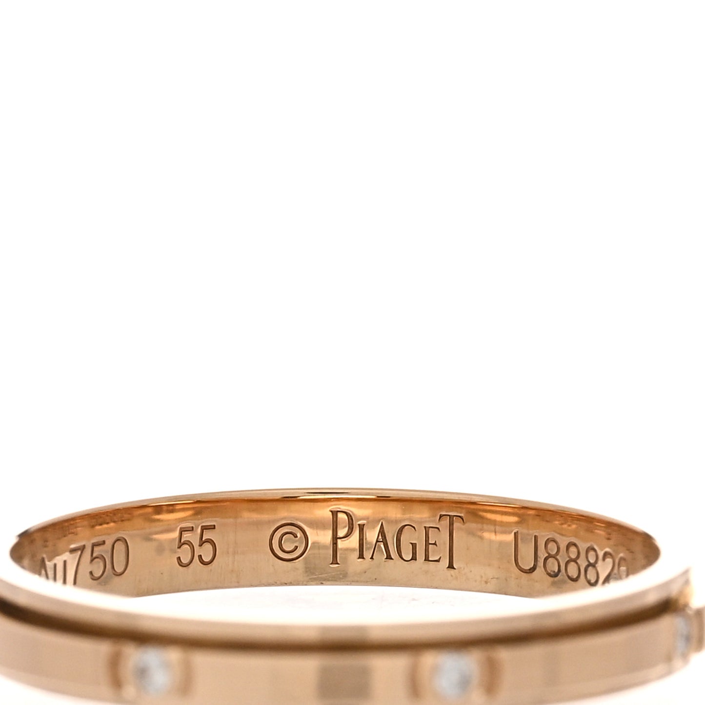 18K Rose Gold Diamond Small Possession Band Ring 55 7.25