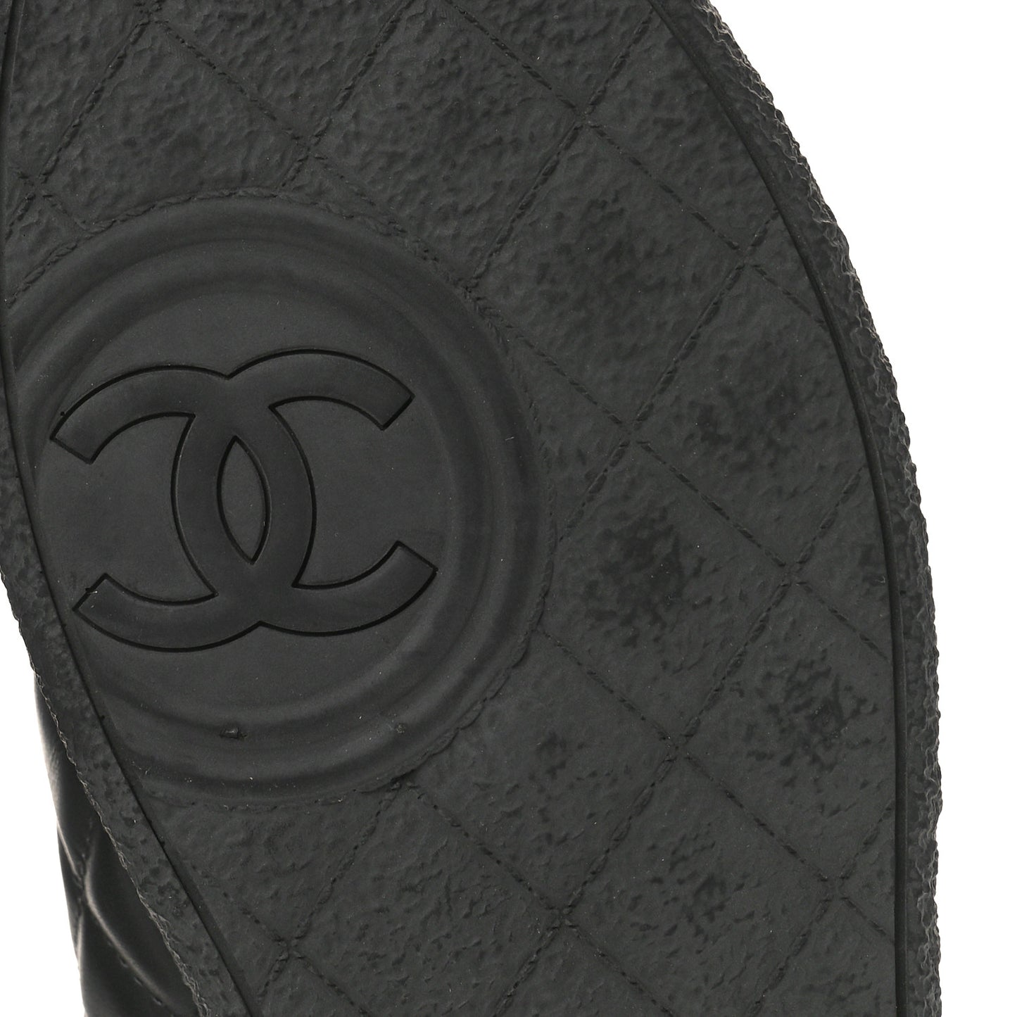 Lambskin Quilted High Top Sneakers 36.5 Black