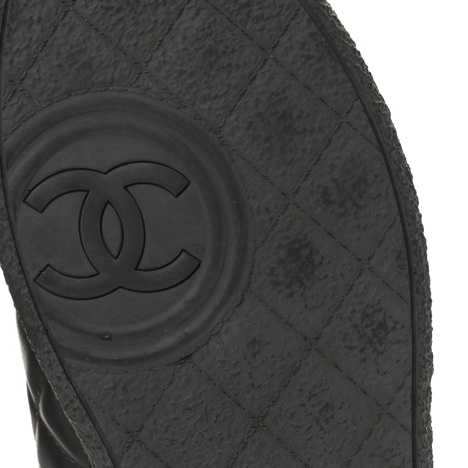 Chanel Lambskin Quilted High Top Sneakers 36.5 Black 9 of 13