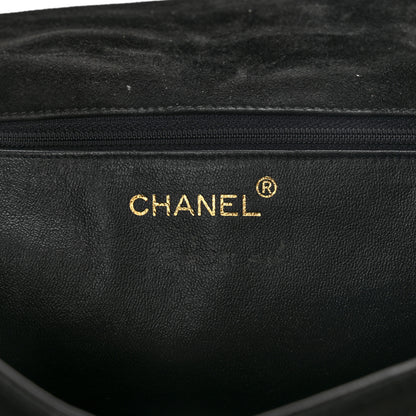 Chanel Suede Quilted CC Small Single Flap Black 6 of 15