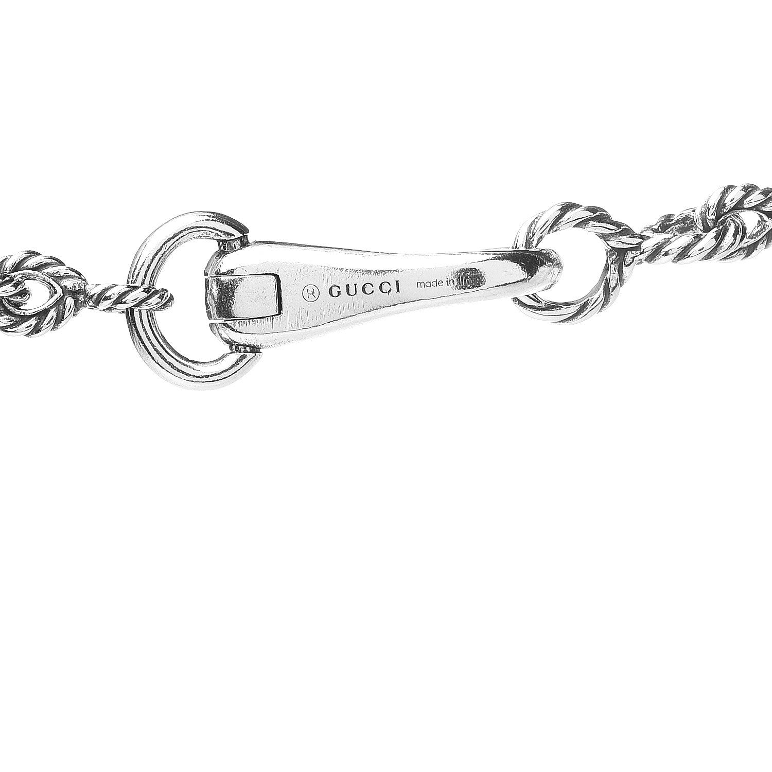 Gucci Sterling Silver G Horse Rope Pendant Necklace 4 of 4