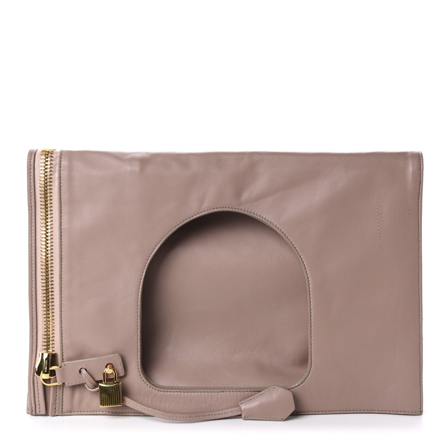 Tom Ford Calfskin Large Alix Padlock Zip Shoulder Bag Blush Nude 1 of 11