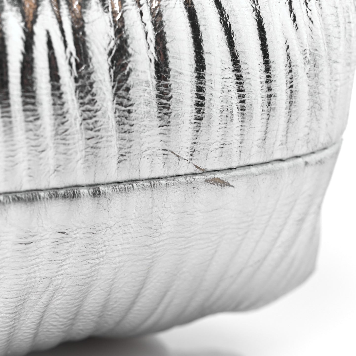 Metalic Bark Calfskin The Mini Pouch Silver