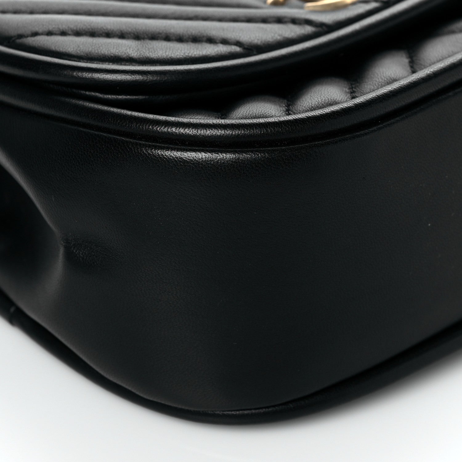 Chanel Lambskin Reverse Chevron Quilted Mini Round Top Handle Flap Black 9 of 10