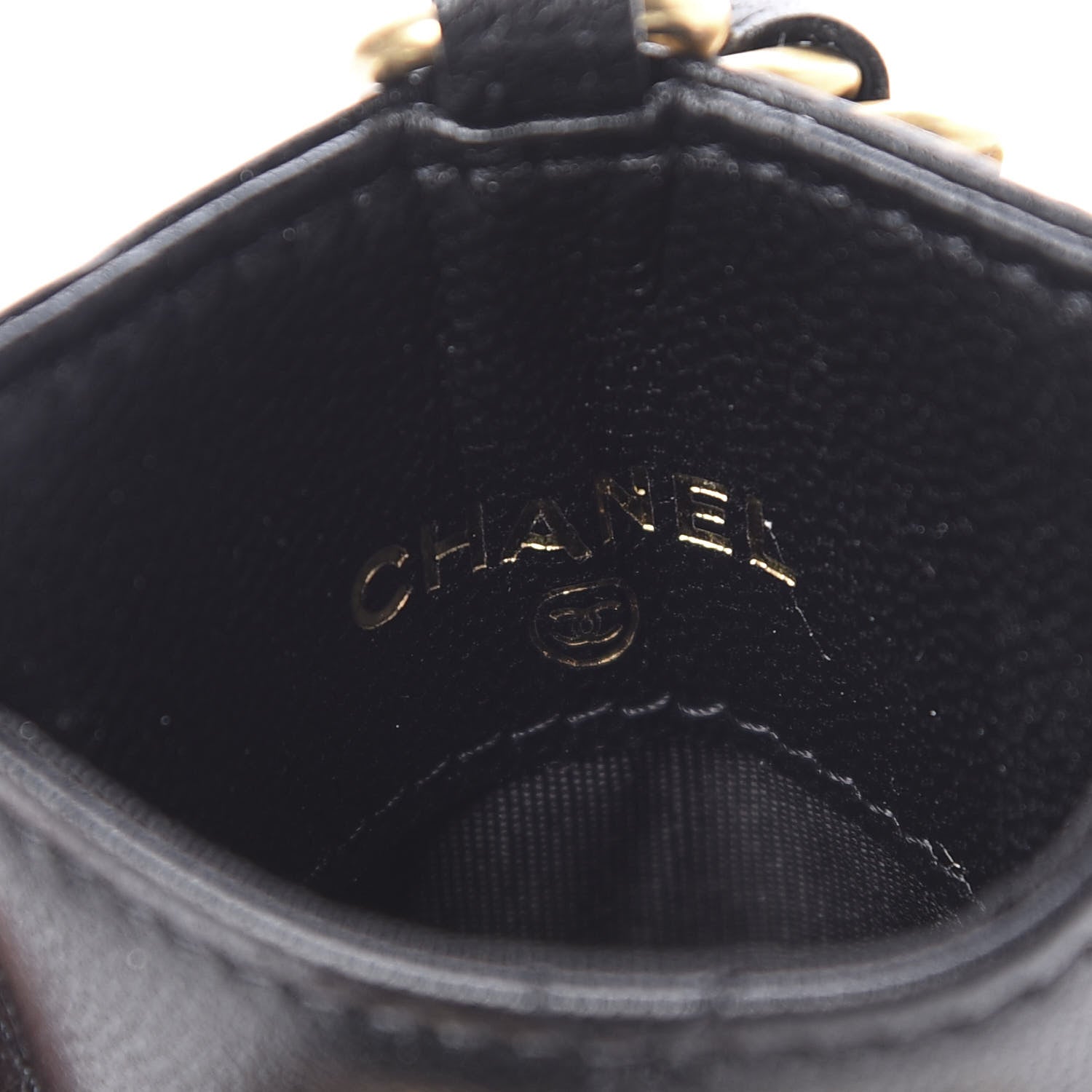 Chanel Goatskin Quilted 19 Card Holder On Chain Black 4 of 7