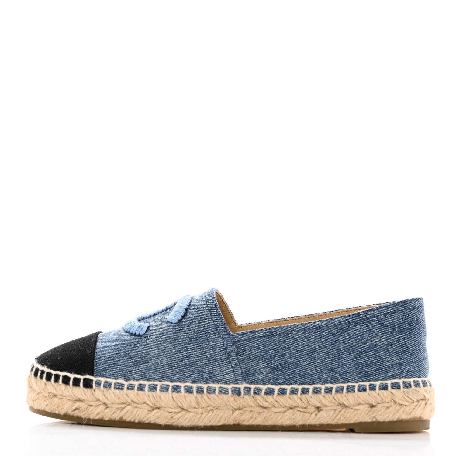 Chanel Denim CC Espadrilles 37 Blue Black 1 of 10