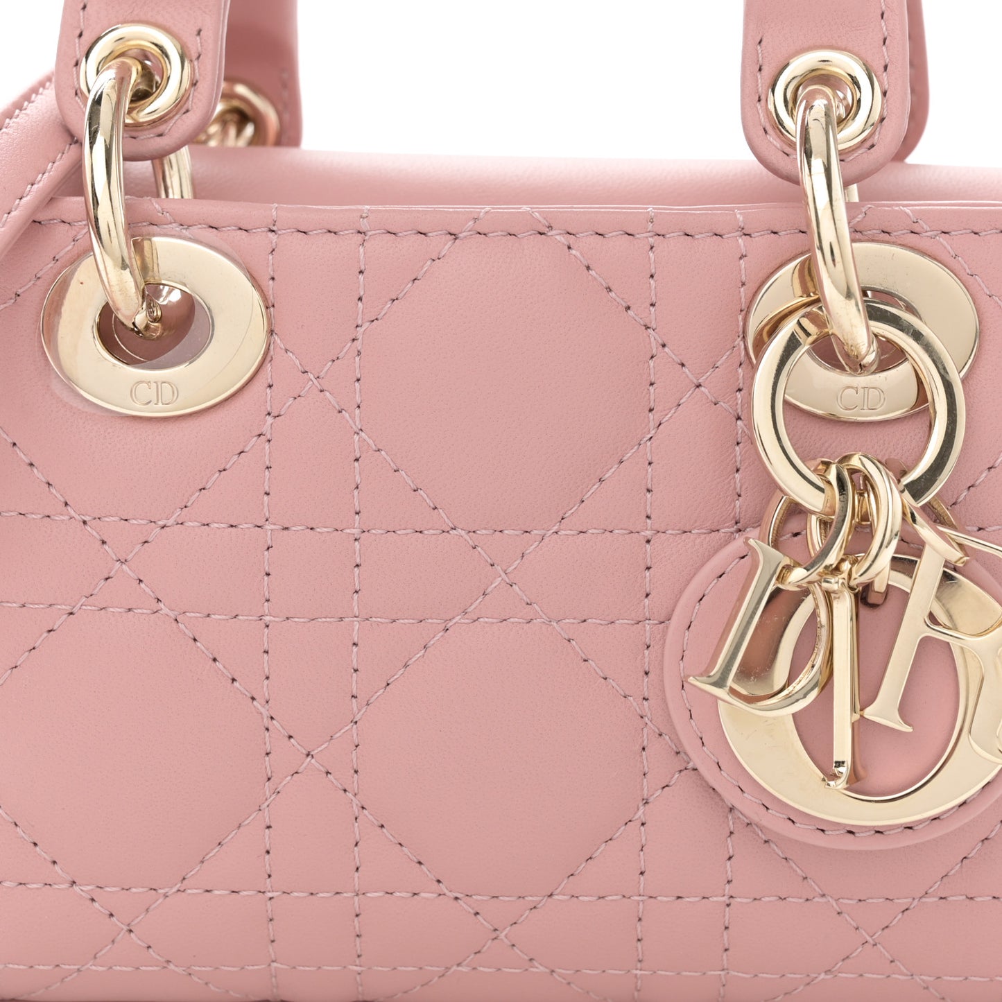 Lambskin Cannage Micro Lady D-Joy Rose De Vents