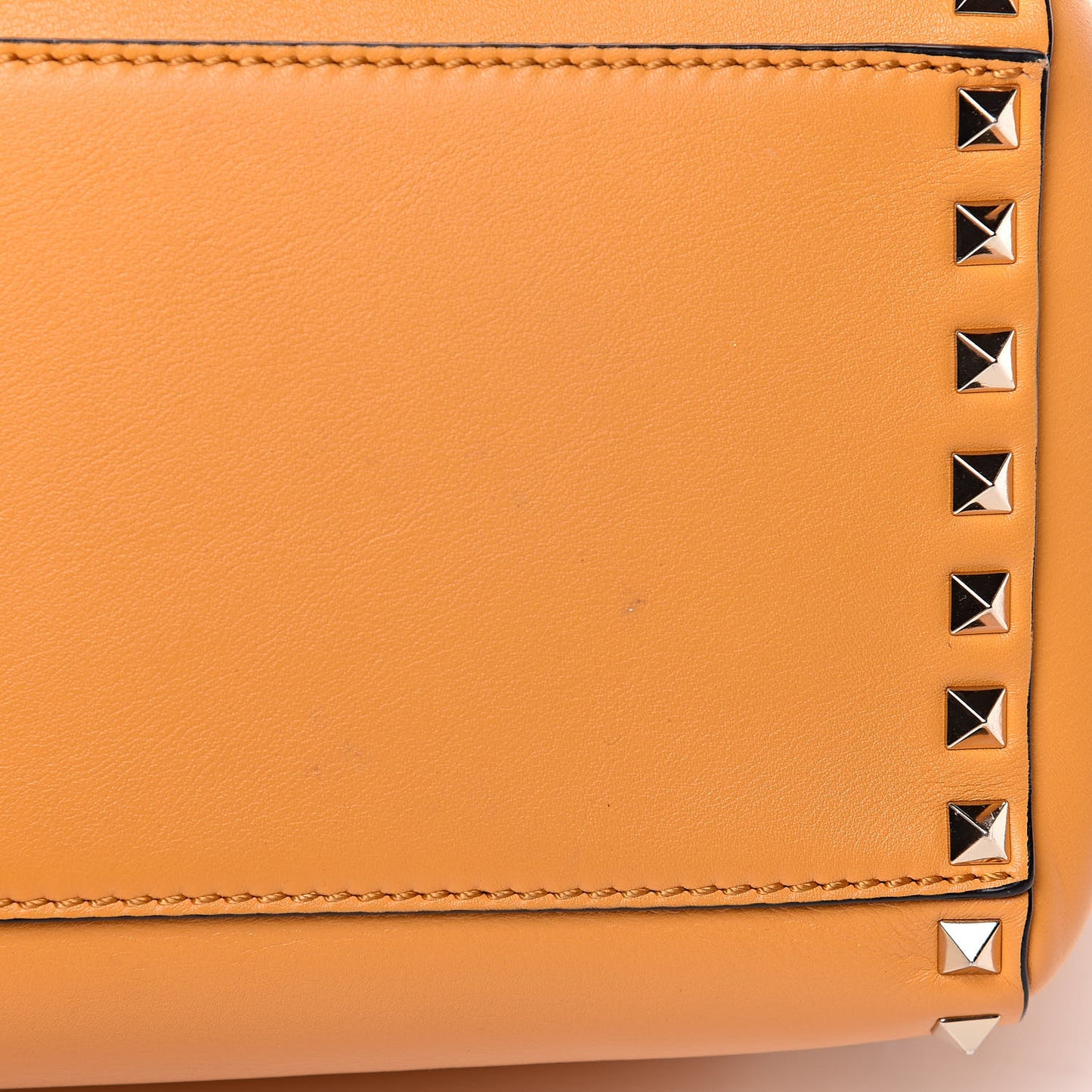 Vitello Rockstud Double Handle Tote Mandarin Sorbet