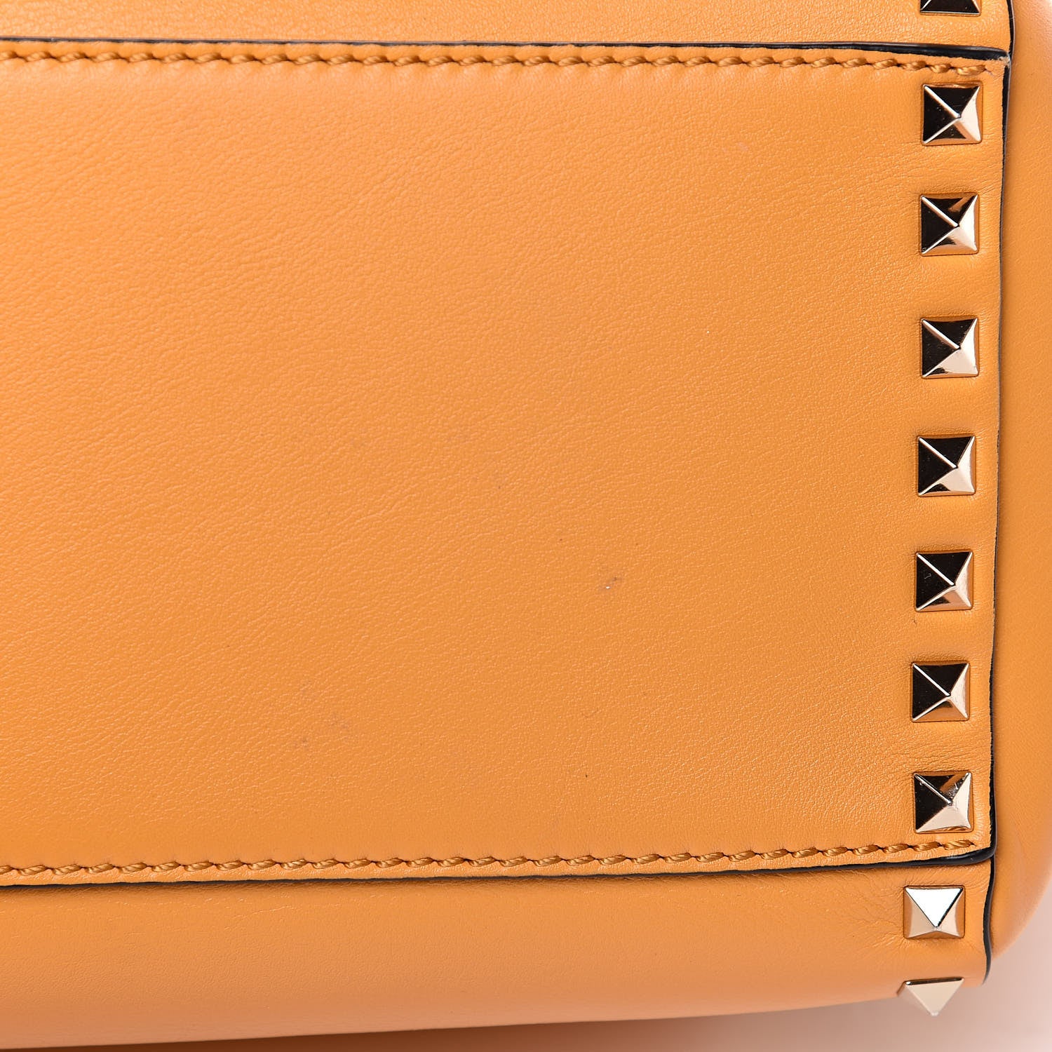 Valentino Garavani Vitello Rockstud Double Handle Tote Mandarin Sorbet 17 of 17