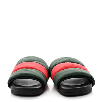 Gucci Nylon Web Womens Slide Sandals 37 Black Green Red 2 of 7