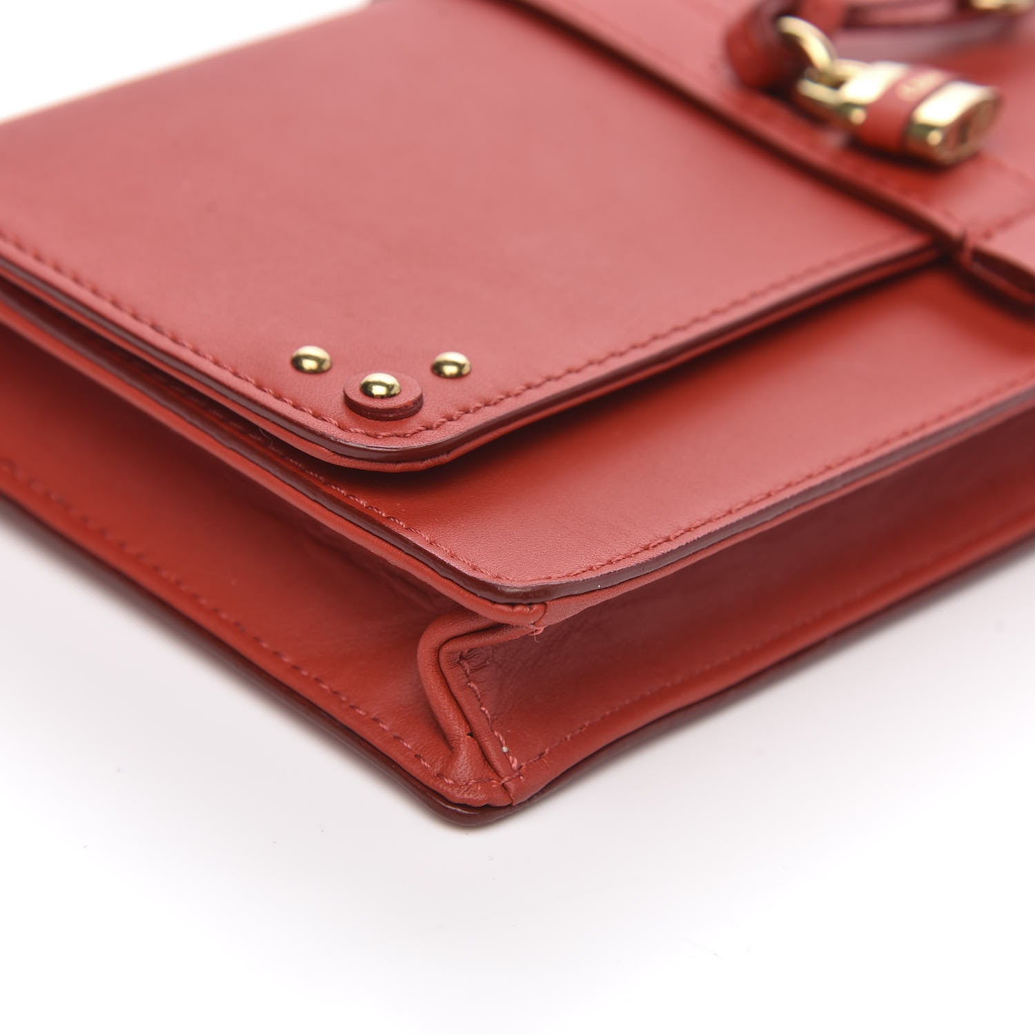 Chloe Calfskin Aurore Wallet on Chain Red 7 of 11