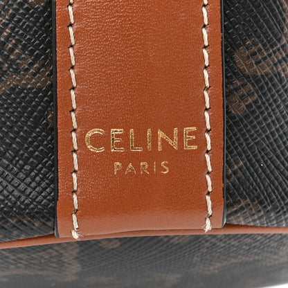 Celine Triomphe Canvas Calfskin Small Drawstring Bucket Bag Tan 6 of 10