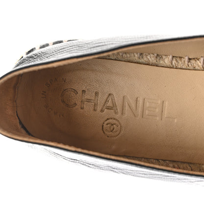 Chanel Lambskin Camellia CC Stud Espadrilles 36 Black 8 of 9