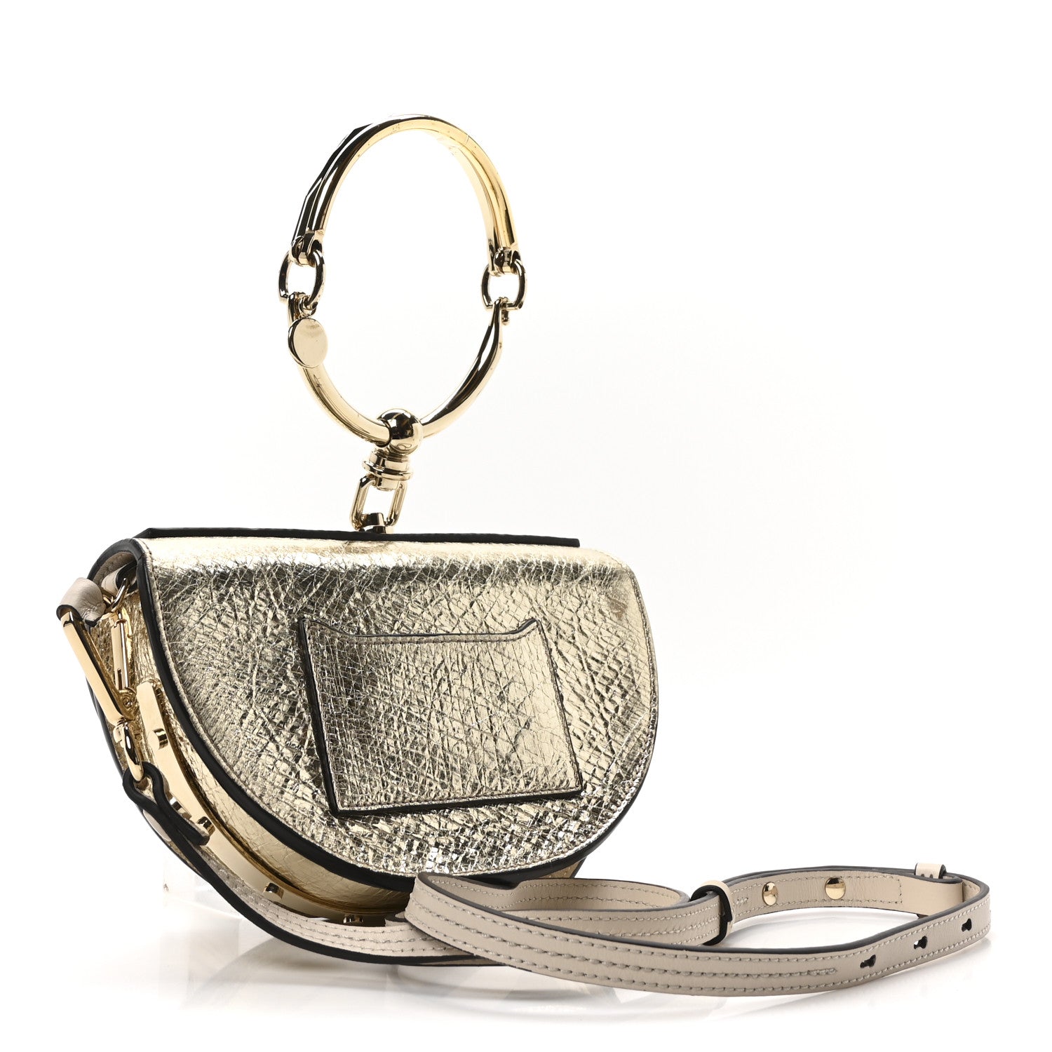 Chloe Metallic Calfskin Small Nile Bracelet Minaudiere Bag Gold 3 of 10