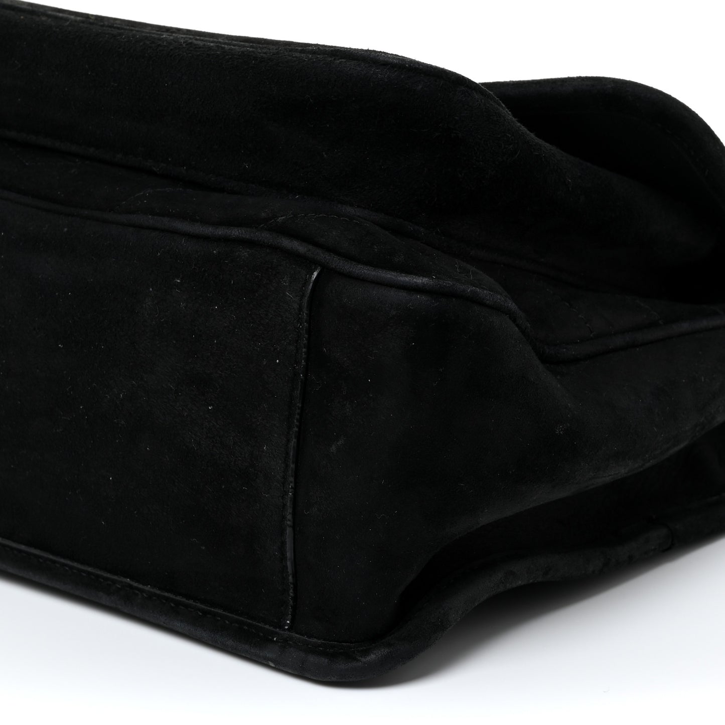 Suede Monogram Medium Niki Chain Satchel Black