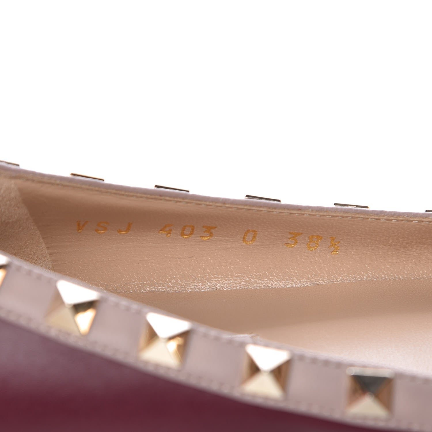 Valentino Garavani Nappa Rockstud Ballerina Flats 38.5 Rubin Poudre 8 of 9