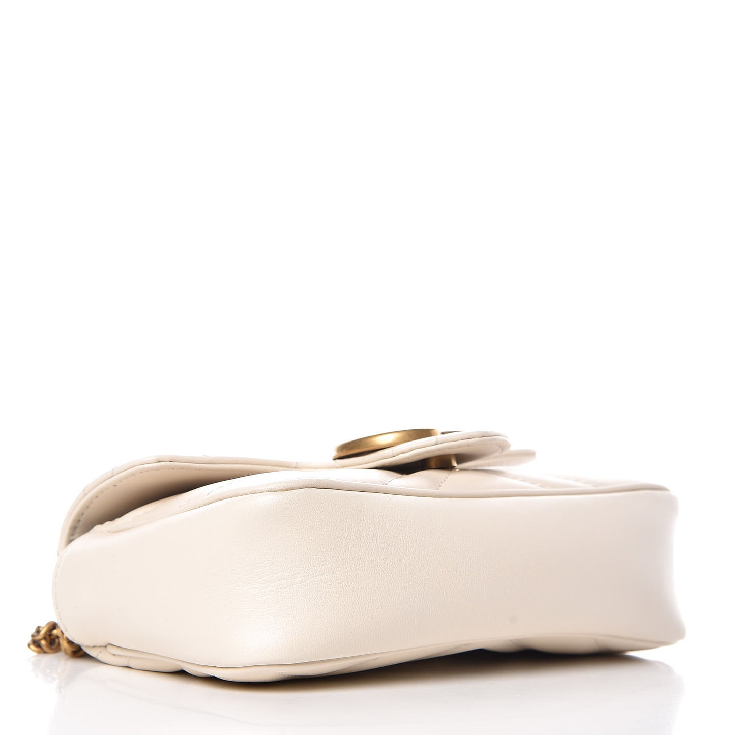 Calfskin Matelasse Super Mini GG Marmont Shoulder Bag White