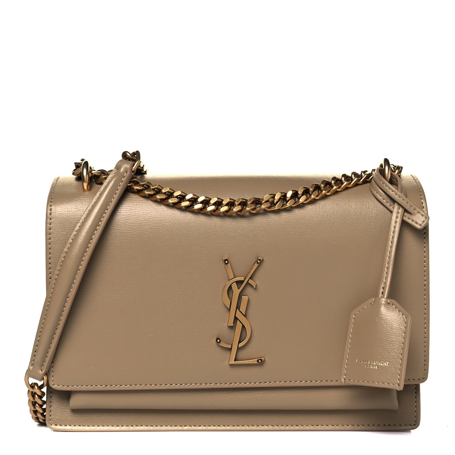 Saint Laurent Calfskin Medium Monogram Sunset Dark Beige 1 of 9