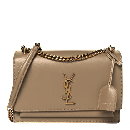 Saint Laurent Calfskin Medium Monogram Sunset Dark Beige 1 of 9