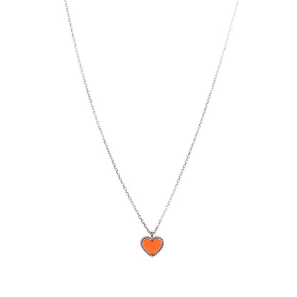 Van Cleef & Arpels 18K Rose Gold Carnelian Sweet Alhambra Heart Pendant Necklace 1 of 8