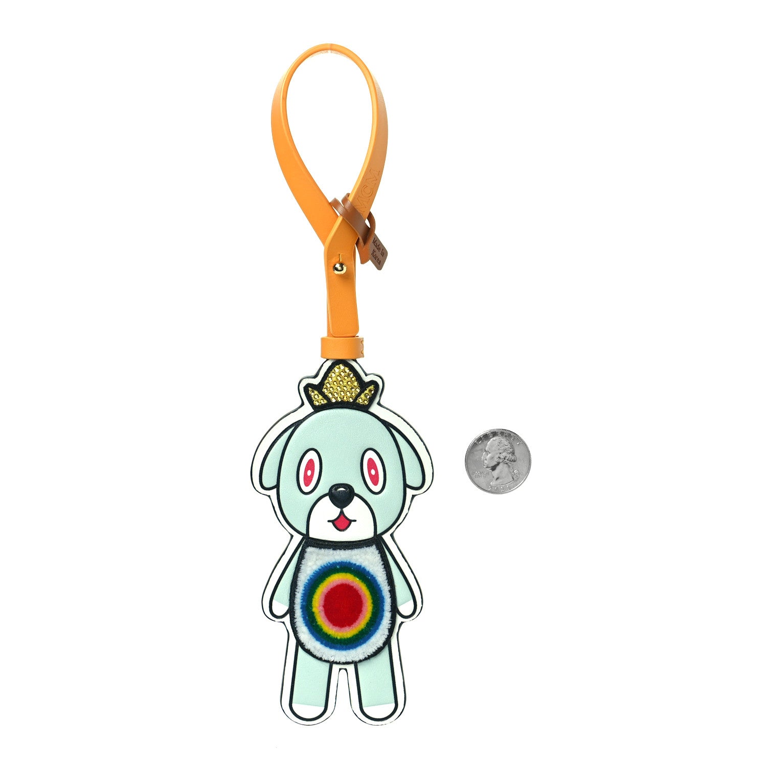 MCM X Eddie Kang Visetos Calfskin Crystal Embellished Bear Key Ring Multicolor 2 of 5