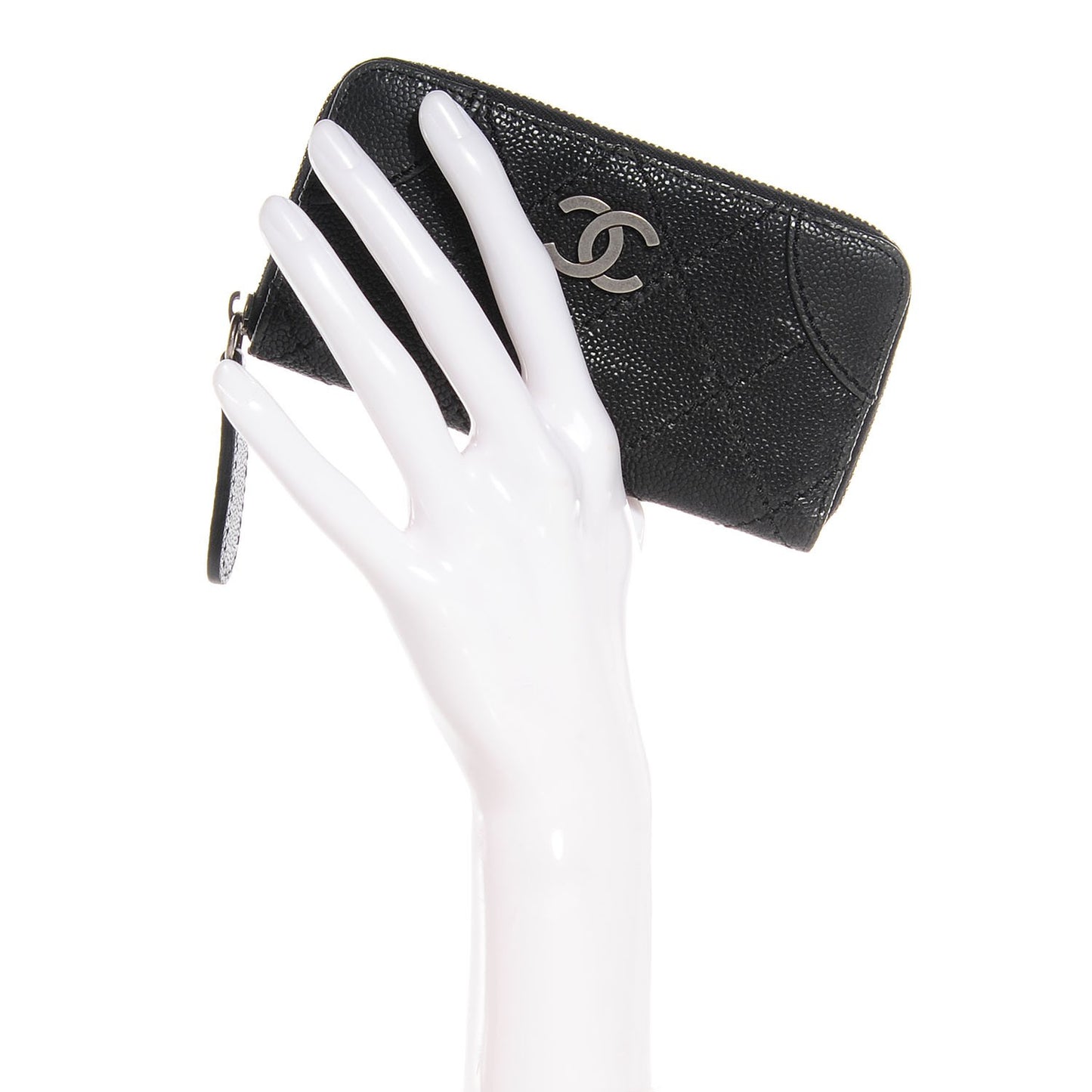 Caviar Outdoor Ligne Zip Coin Purse Wallet Black