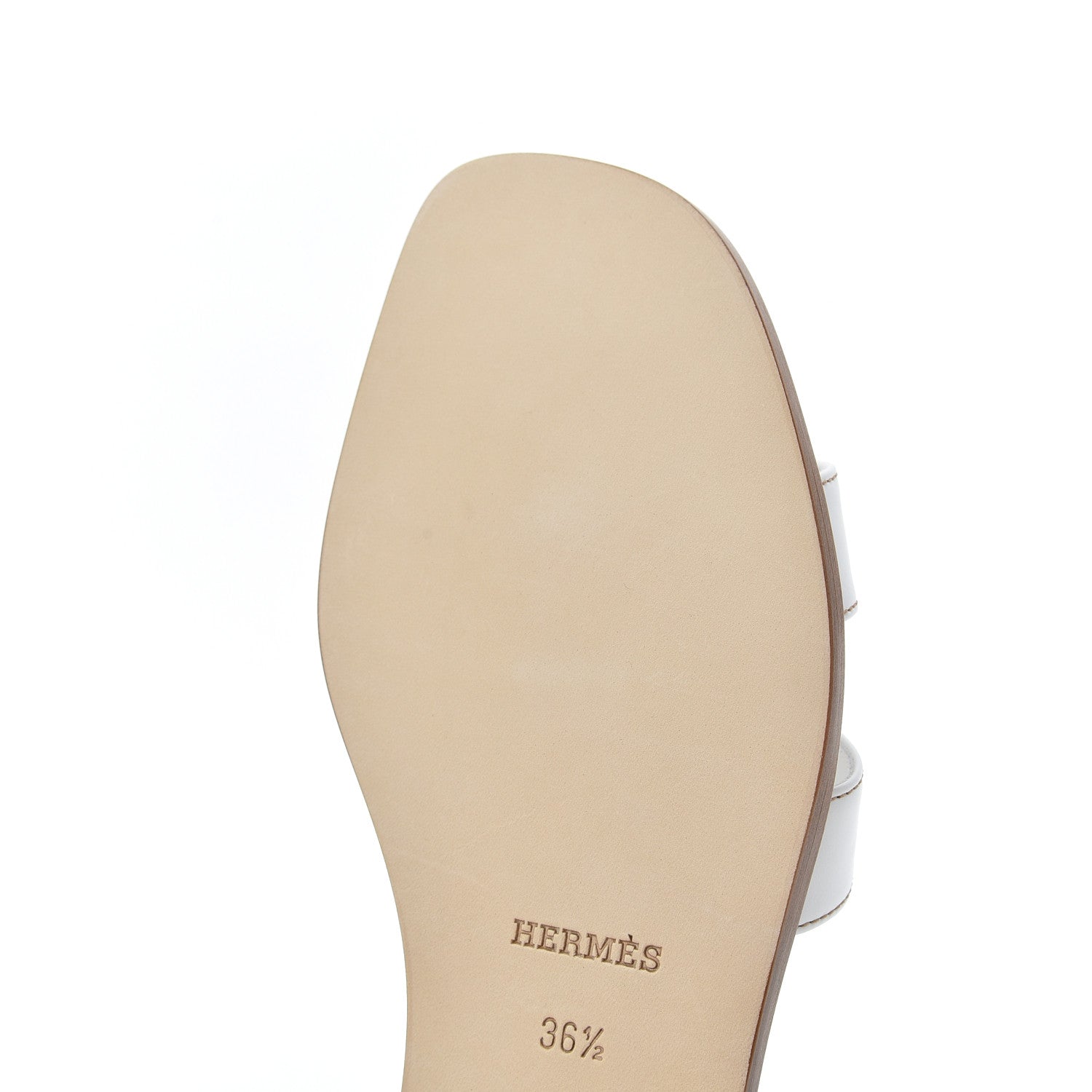 Hermes Box Calfskin Oran Sandals 36.5 White 11 of 16