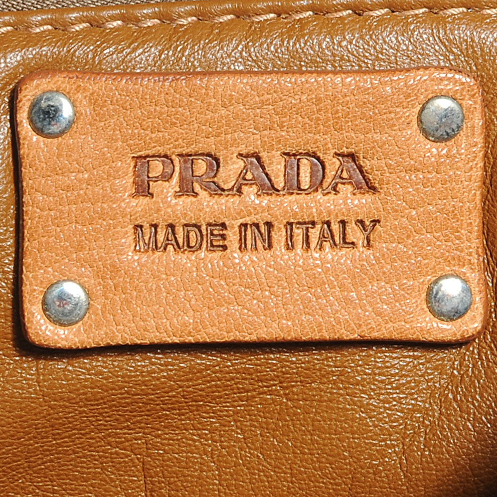 Prada Washed Buffalo Bauletto Hobo Naturale 7 of 8