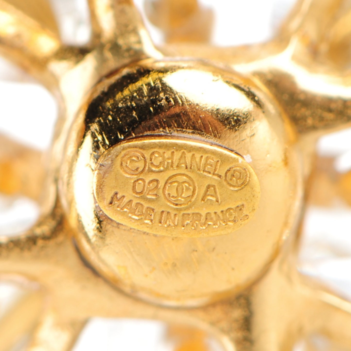 Crystal CC Brooch Gold