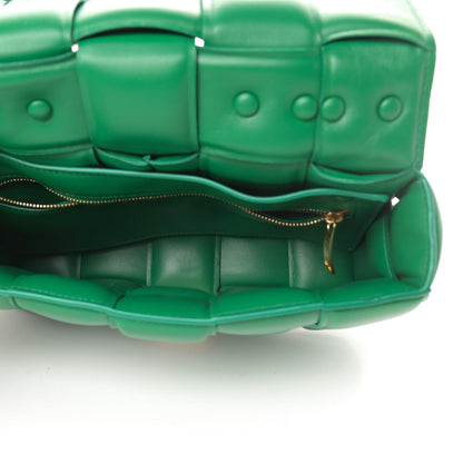 Bottega Veneta Lambskin Maxi Intreccio Padded Chain Cassette Crossbody Bag Racing Green 5 of 12