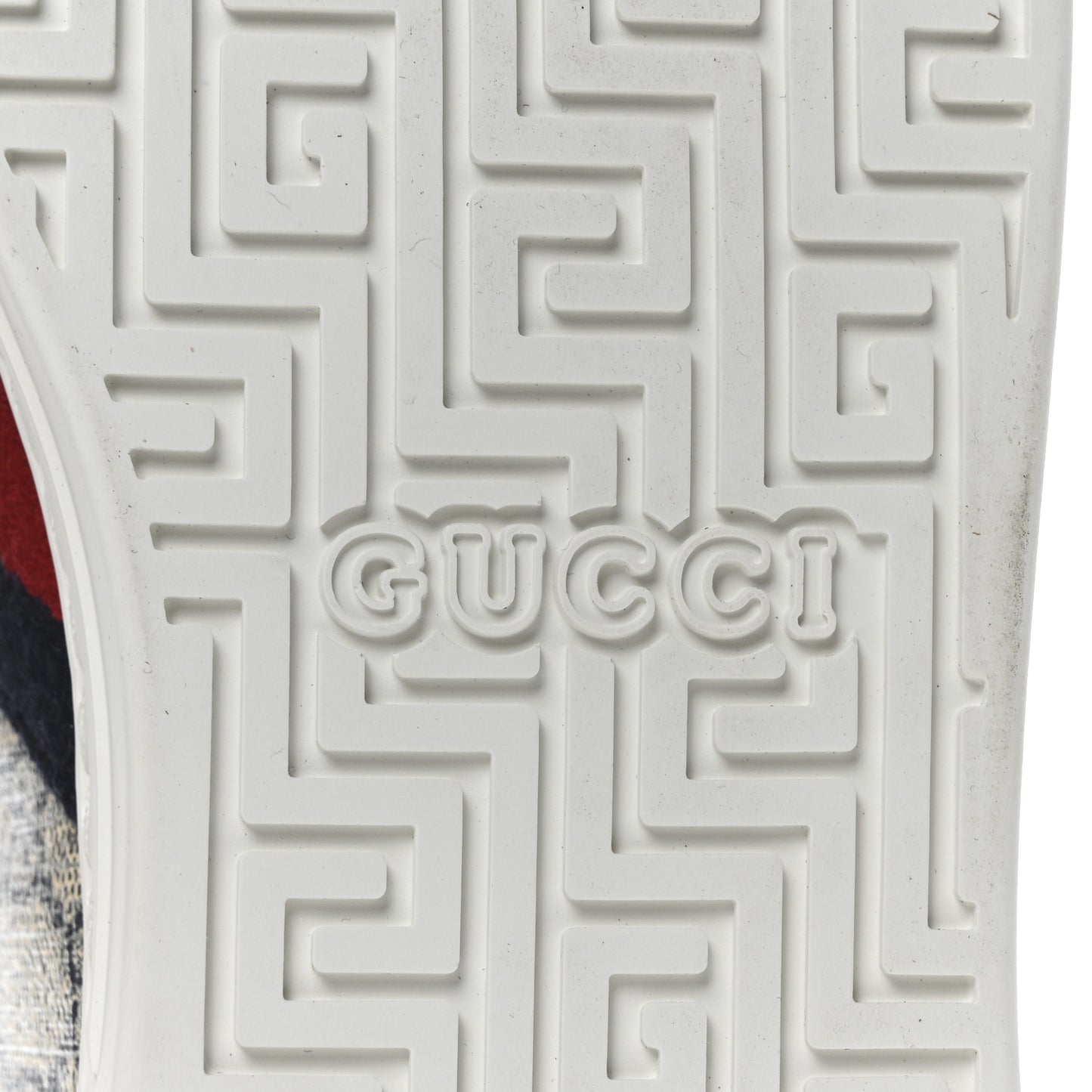 GG Supreme Monogram Metal Web Mens Ace Sneakers 7.5 Beige Blue Silver
