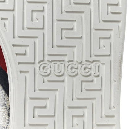 Gucci GG Supreme Monogram Metal Web Mens Ace Sneakers 7.5 Beige Blue Silver 7 of 11