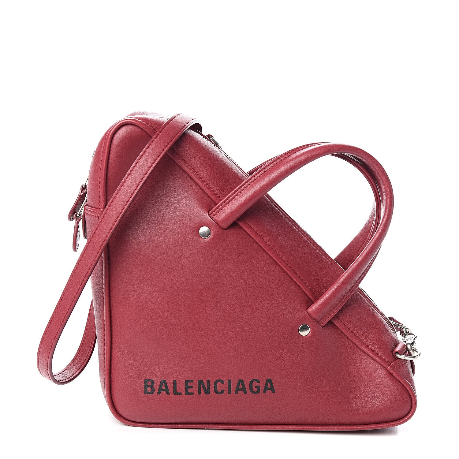 Balenciaga Shiny Day Calfskin S Triangle Duffle Rouge Grenat 1 of 9