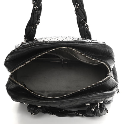 Chanel Distressed Lambskin Lady Braid Bowler Black 4 of 9