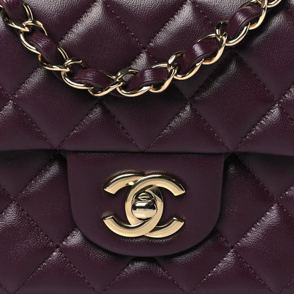 Chanel Lambskin Quilted Mini Rectangular Flap Burgundy 8 of 11