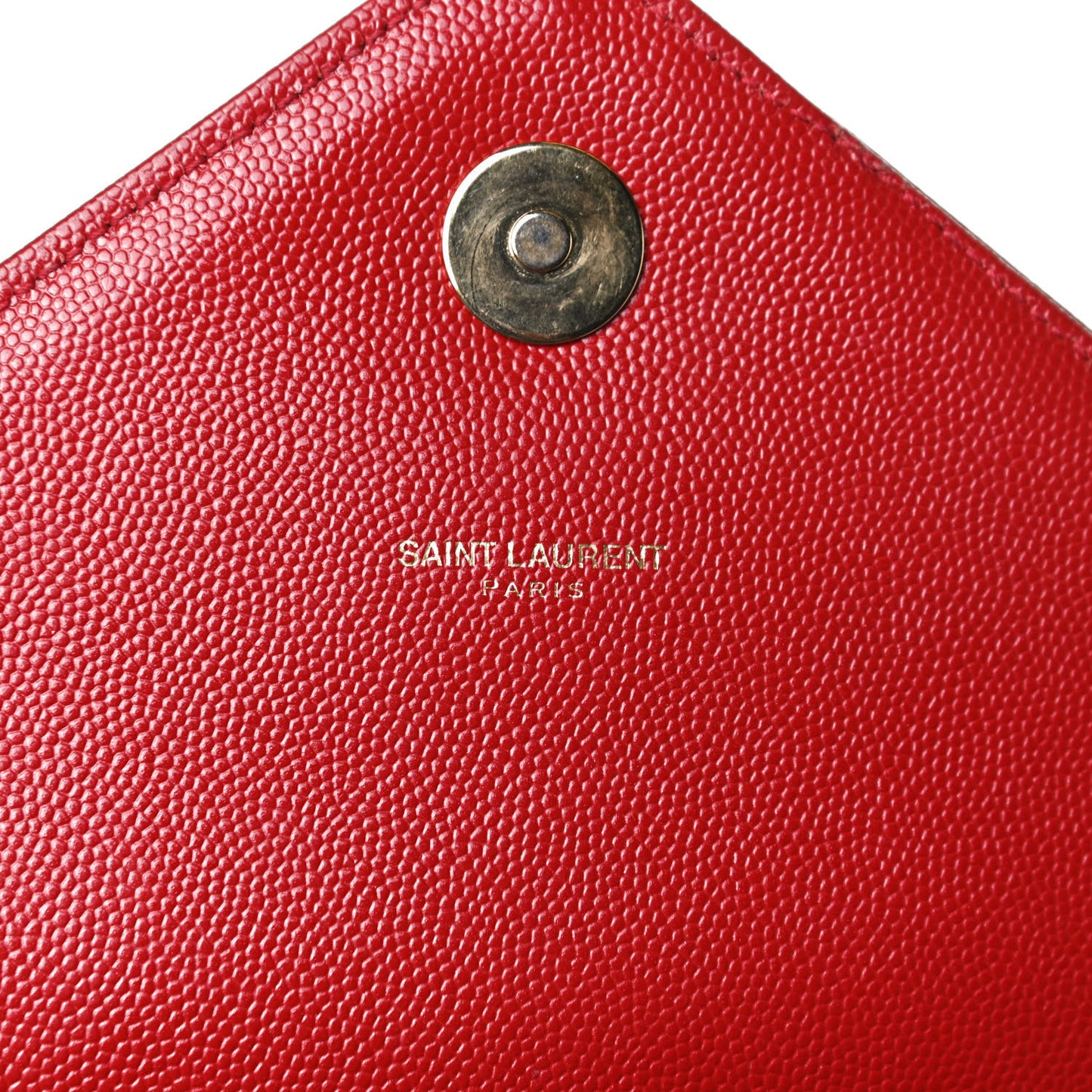 Grain De Poudre Matelasse Chevron Large Monogram Satchel Lipstick Red