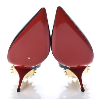 Christian Louboutin Kid Specchio Survivita 100 Slingback Pumps 36.5 Black Gold 5 of 10