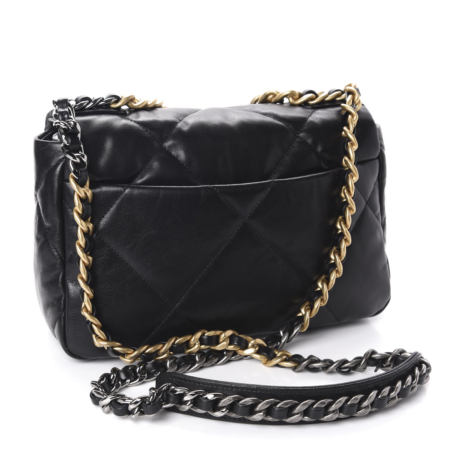 Chanel Goatskin Quilted Medium Chanel 19 Flap Black 3 of 10