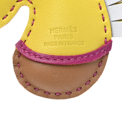 Hermes Milo Lambskin Geegee Camail Bag Charm Lime Chai Rose Pourpre 3 of 4