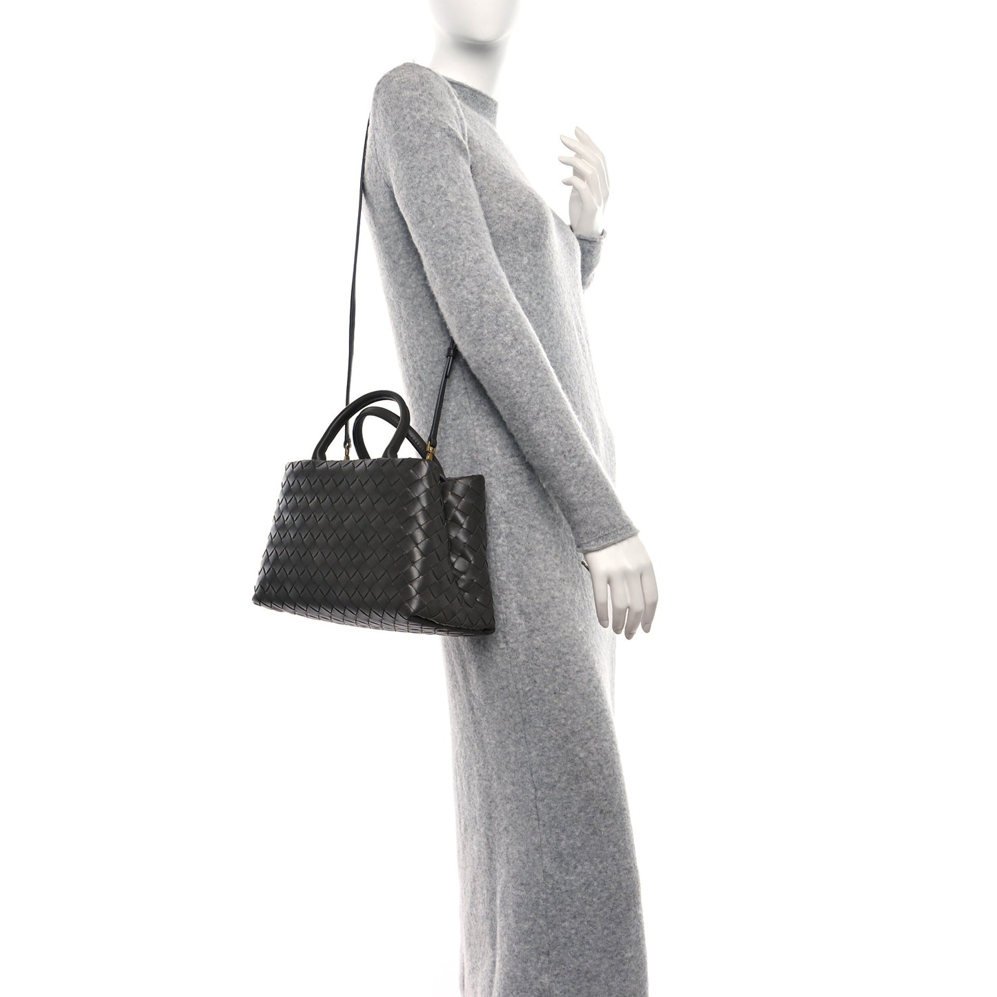 Nappa Intrecciato New Roma Tote Grey