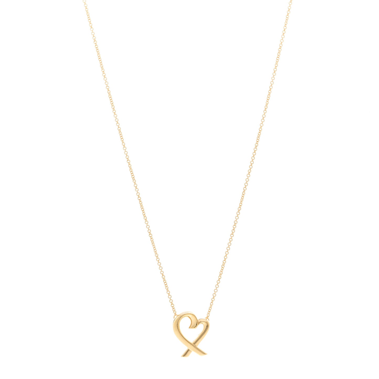 18K Yellow Gold Small Paloma Picasso Loving Heart Pendant Necklace