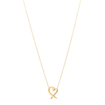 Tiffany 18K Yellow Gold Small Paloma Picasso Loving Heart Pendant Necklace 1 of 6